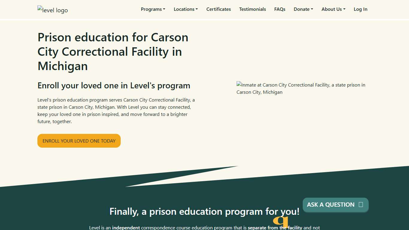 Prison Education For Carson City Correctional Facility - Level